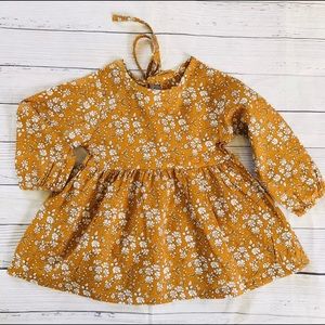 Brand New Mustard Floral Baby Girl Dress 3-6 Month